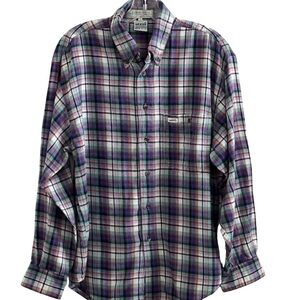 Vintage 80s 90s Guess Plaid Flannel Oversized Button Down Shirt Size Medium